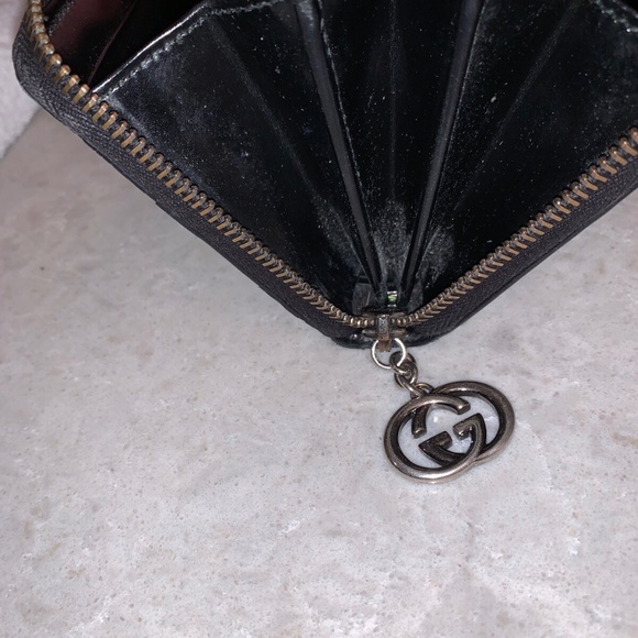 Gucci GG Imprime Zip Around Long Wallet Black PVC/Leather Authentic GUC - Picture 5 of 12